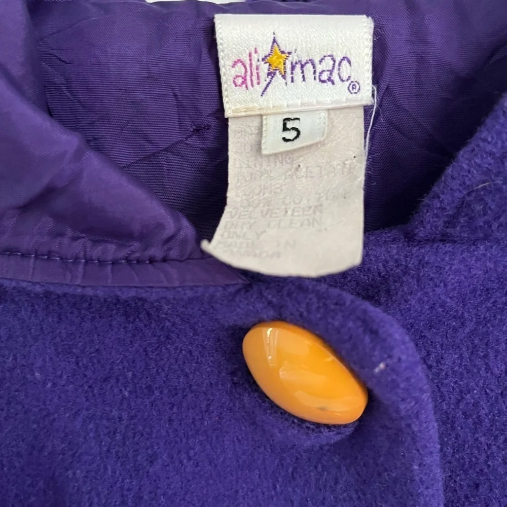 Vibrant Purple Kids Cape with Geometric Accents Size 5